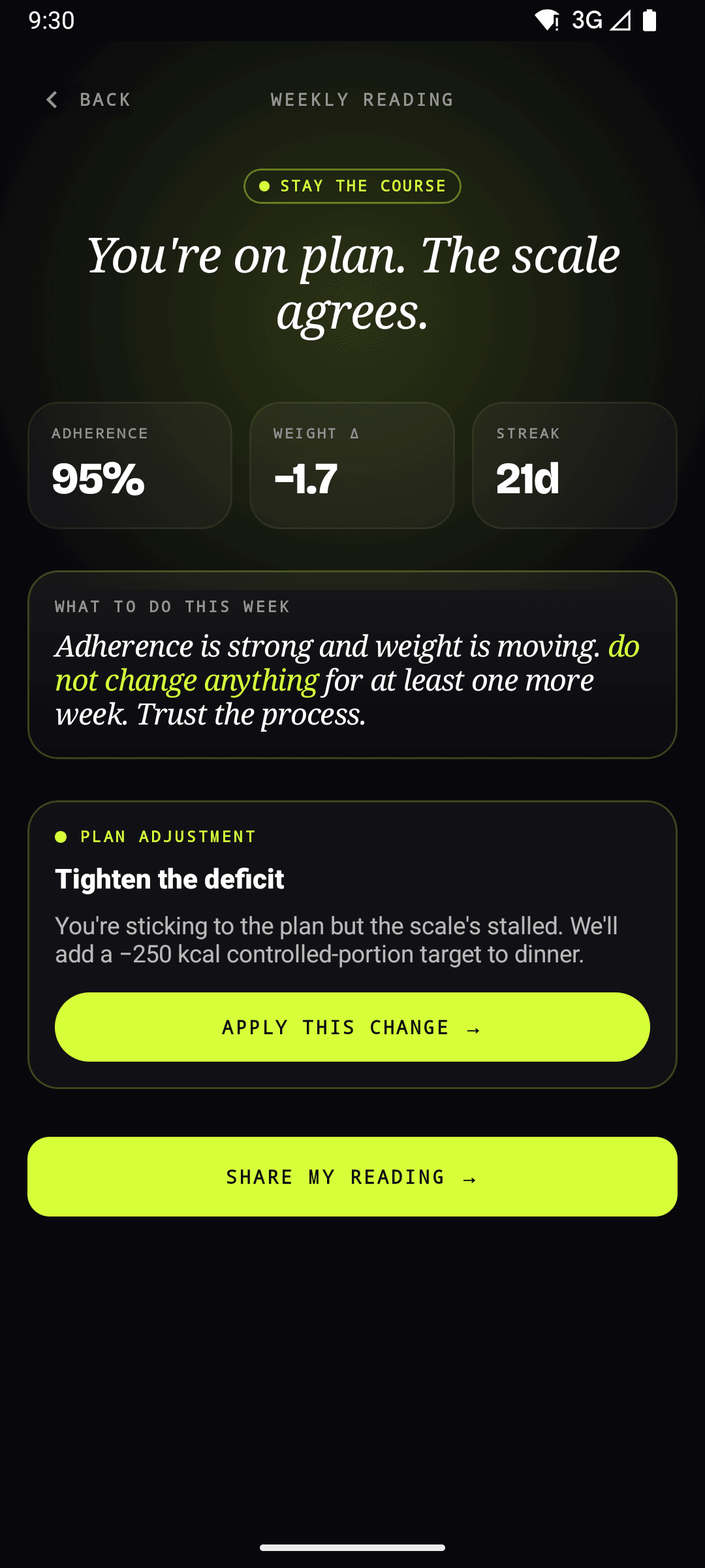 Fat Loss Ratio screen 3